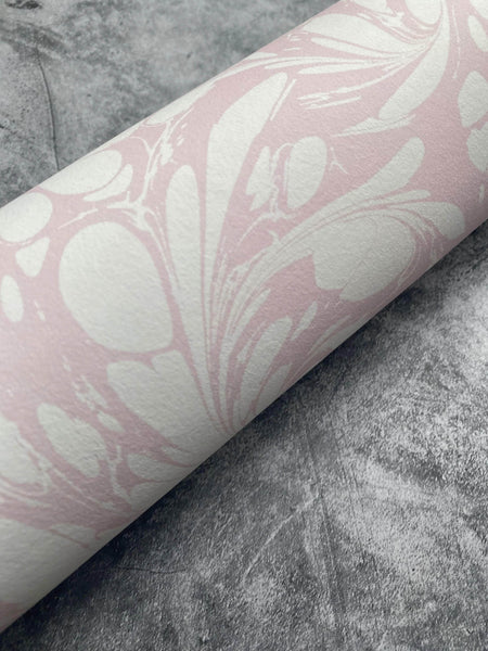 Marbled Wallpaper - 'Flourish' Col: Candytuft - Non-Woven