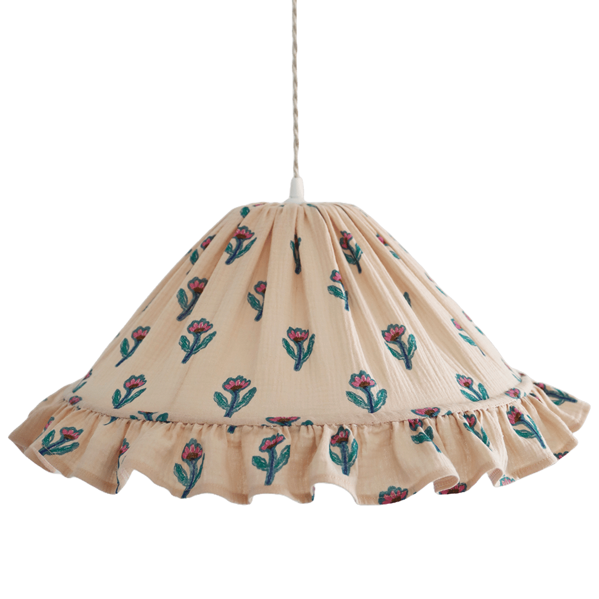 Conical Pendant Light With Ruffle Emilia “Flora”