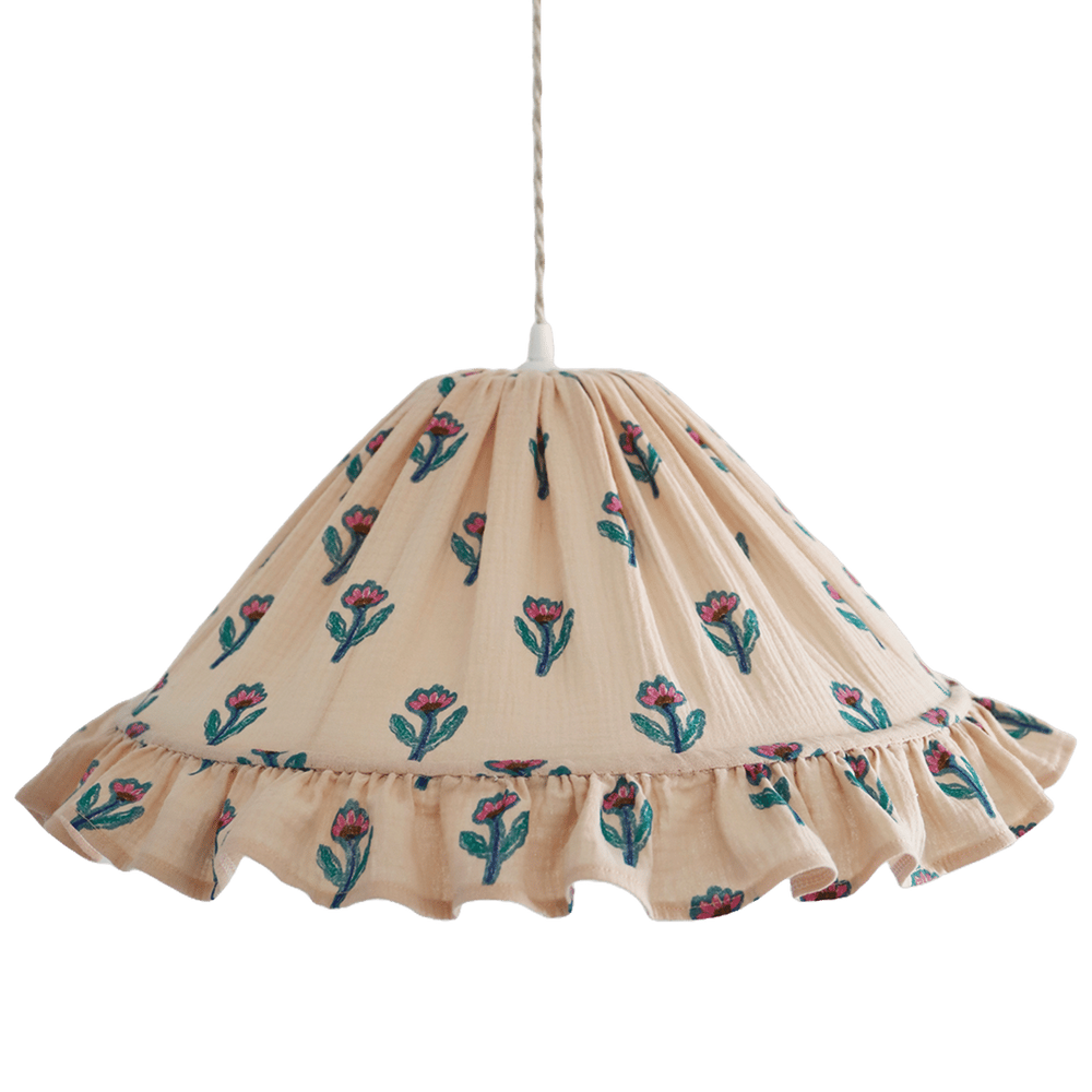 Conical Pendant Light With Ruffle Emilia “Flora”