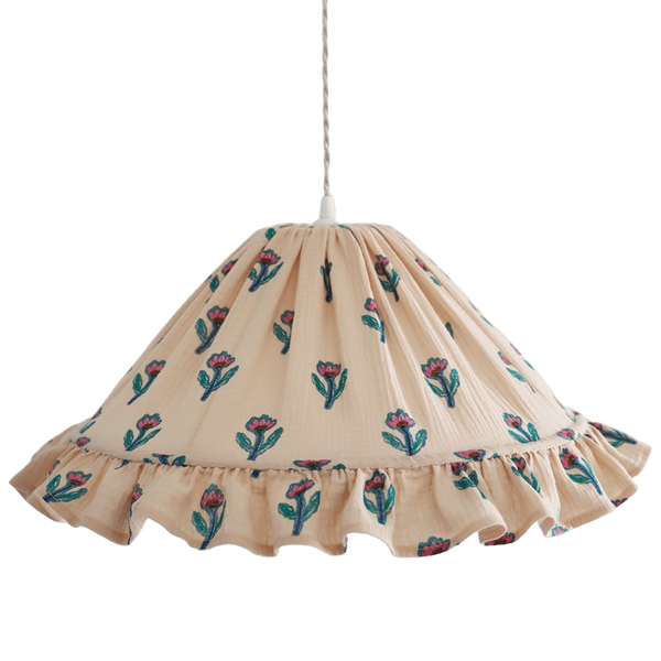 Conical Pendant Light With Ruffle Emilia “Flora”