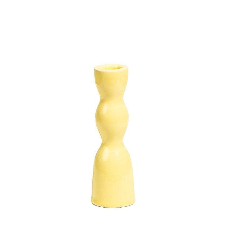 Yellow Low Wave Candleholder