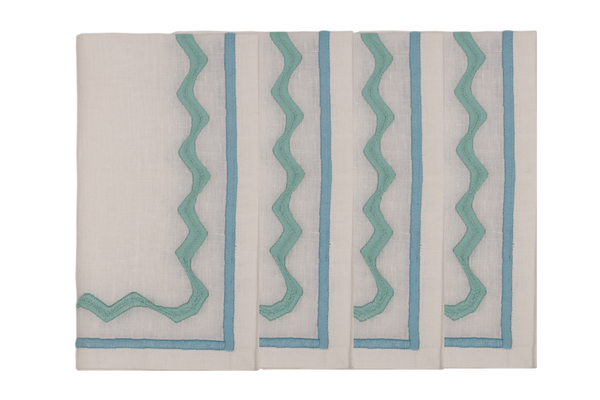 Embroidered Linen Napkins (Set of 4) 18×18 in