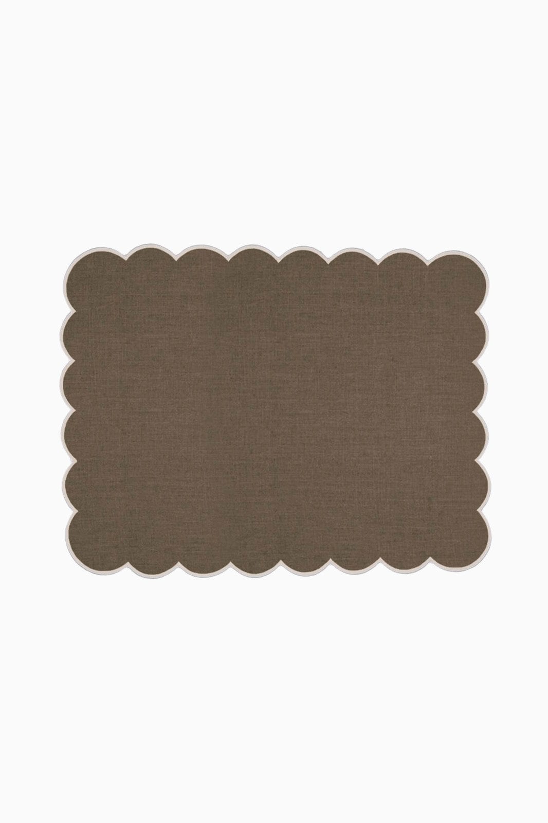 Zero-Waste Scalloped Linen Placemats Mocha - Set of 2