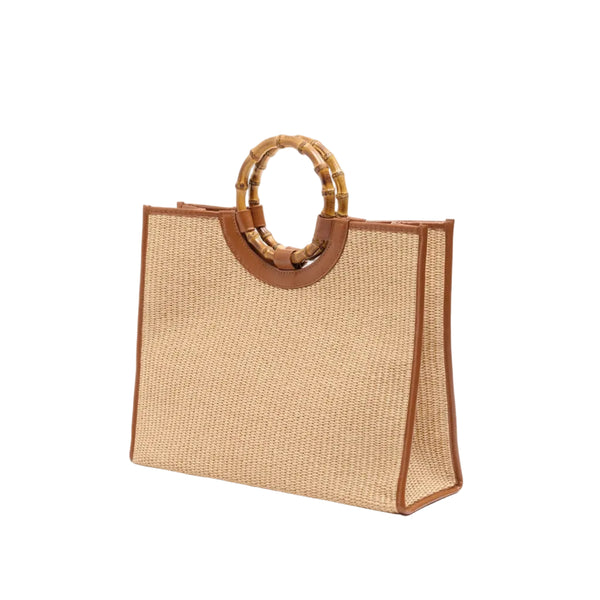 Bamboo Straw Handbag - Large