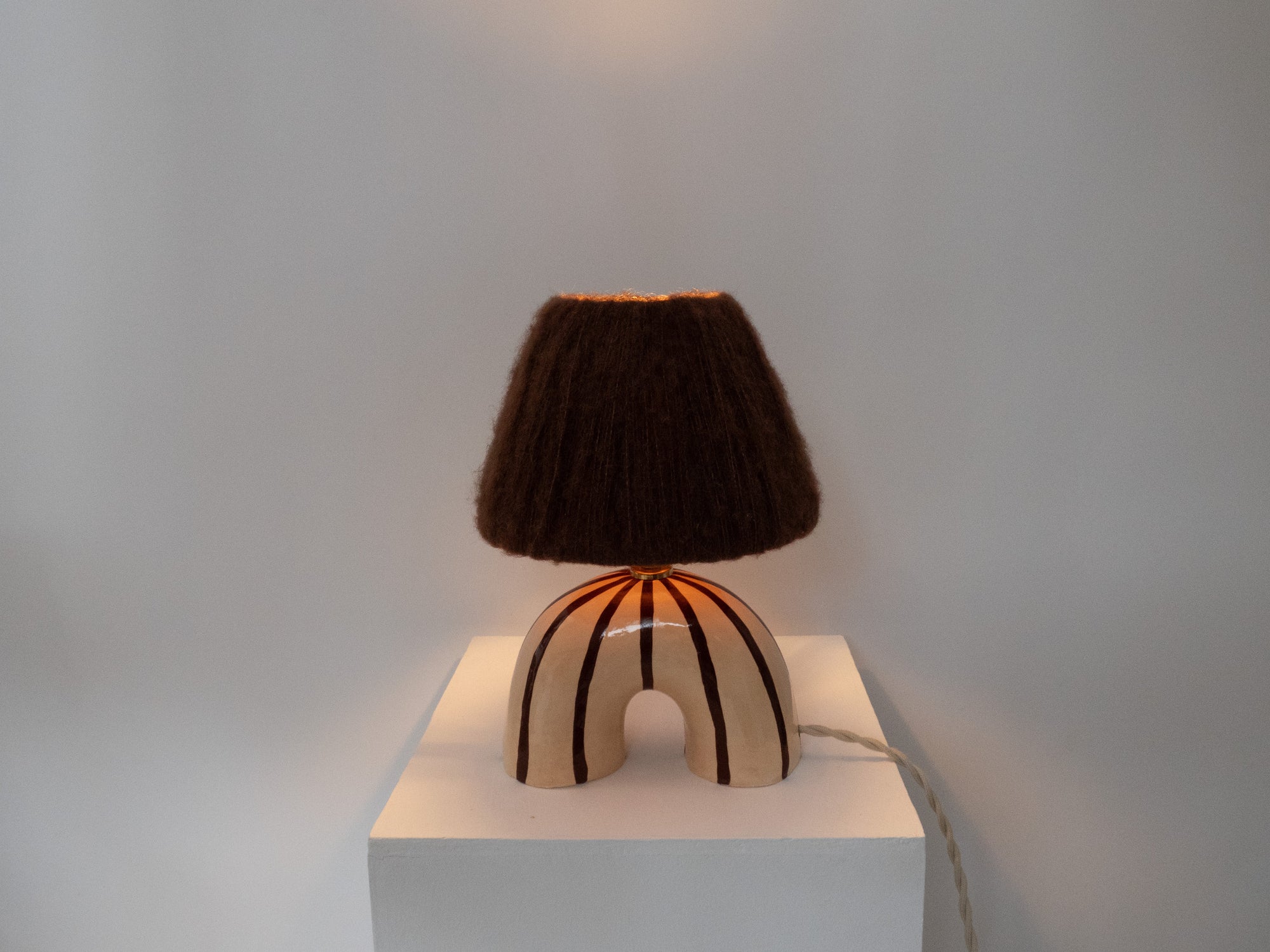 'Me' Table Lamp - Brown Stripes