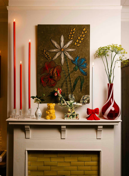 Tomato Tapered METRE Candle Pair