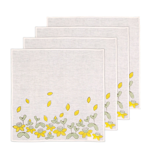 Lotus Pond Table Napkin - Yellow (Set of 4)