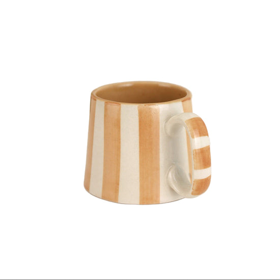 Ceramic Brown Stripe Coffee Cup- 220ml (SET OF 4)
