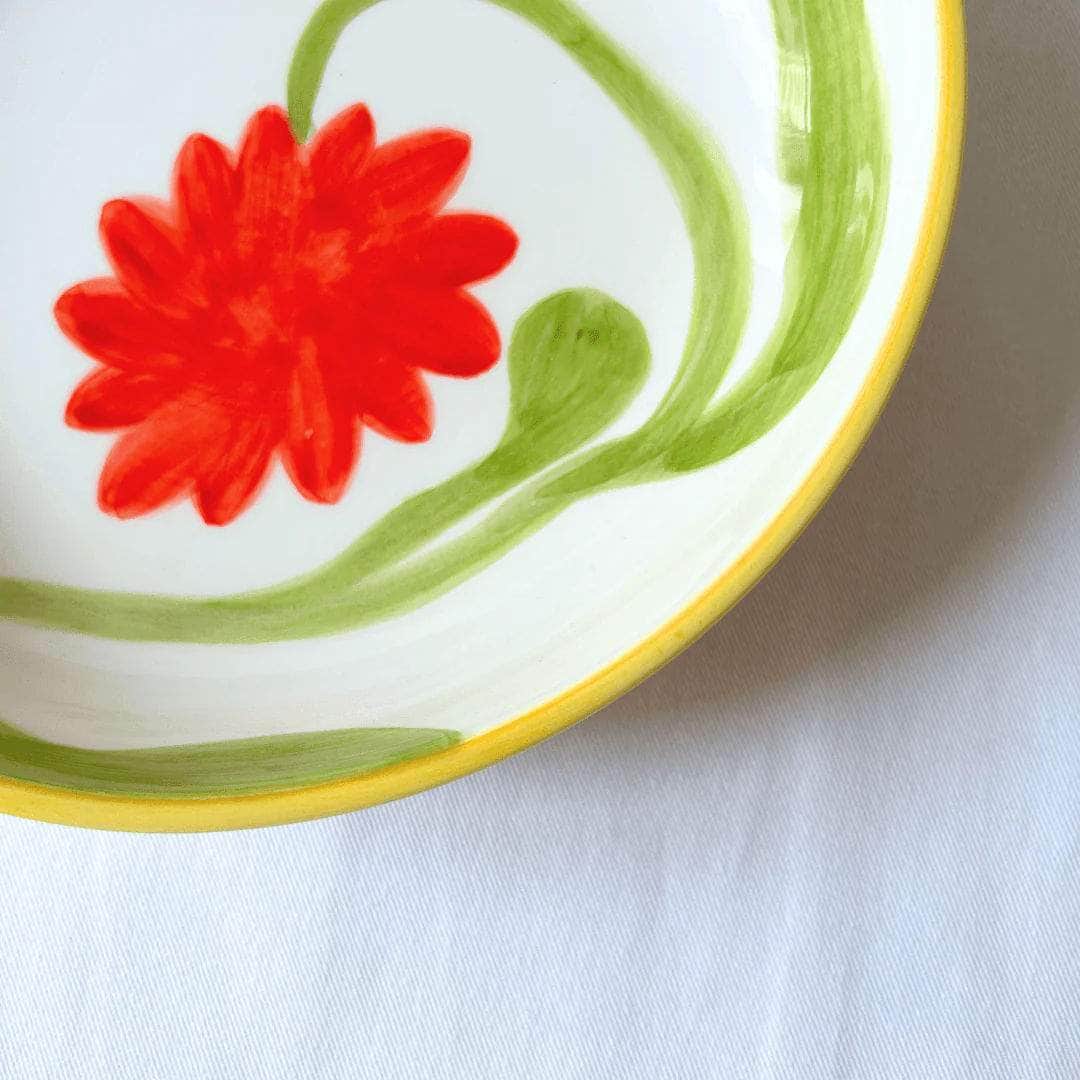 Hand-painted Flower Pasta Bowls (Set of 2)
