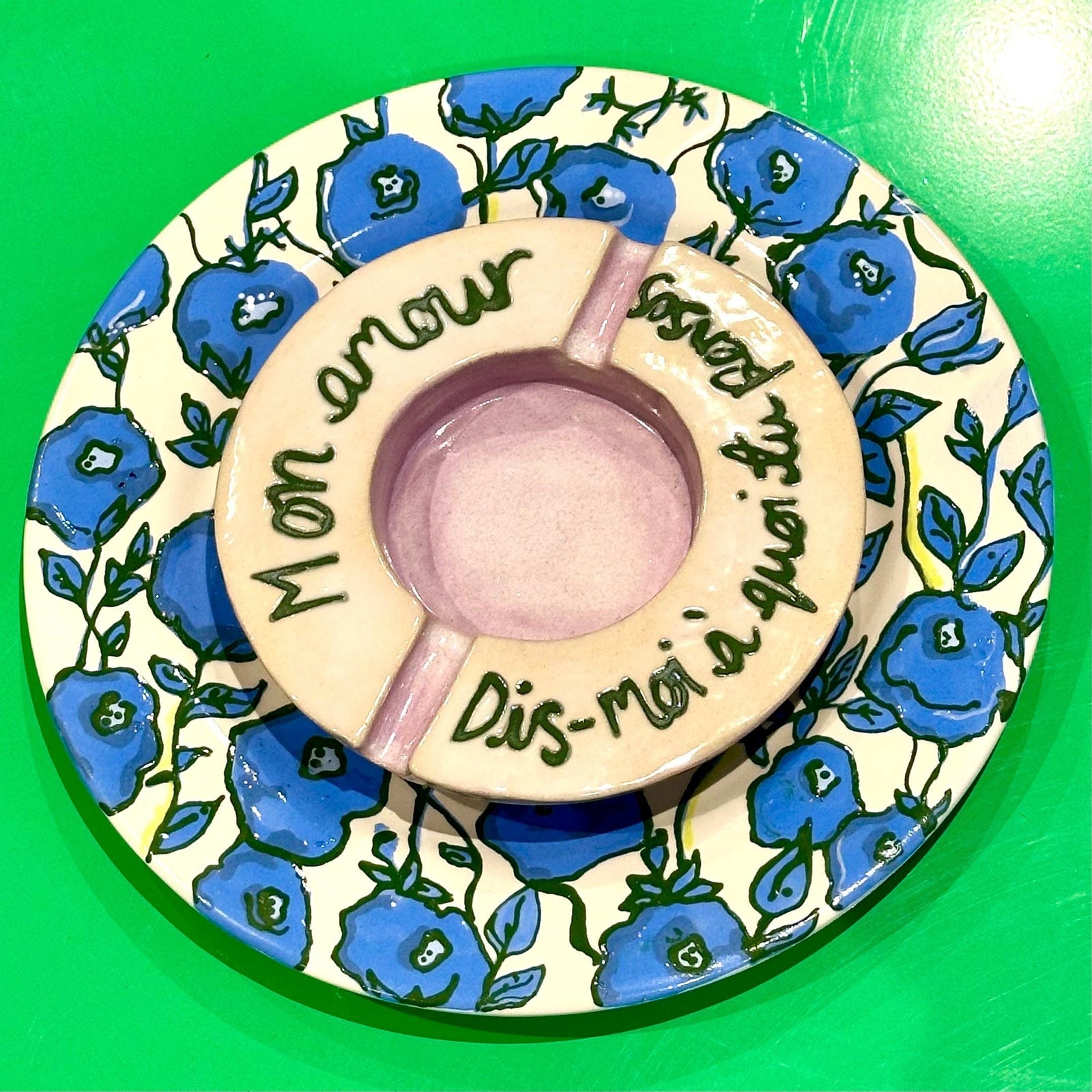 Blue Flowers Plate