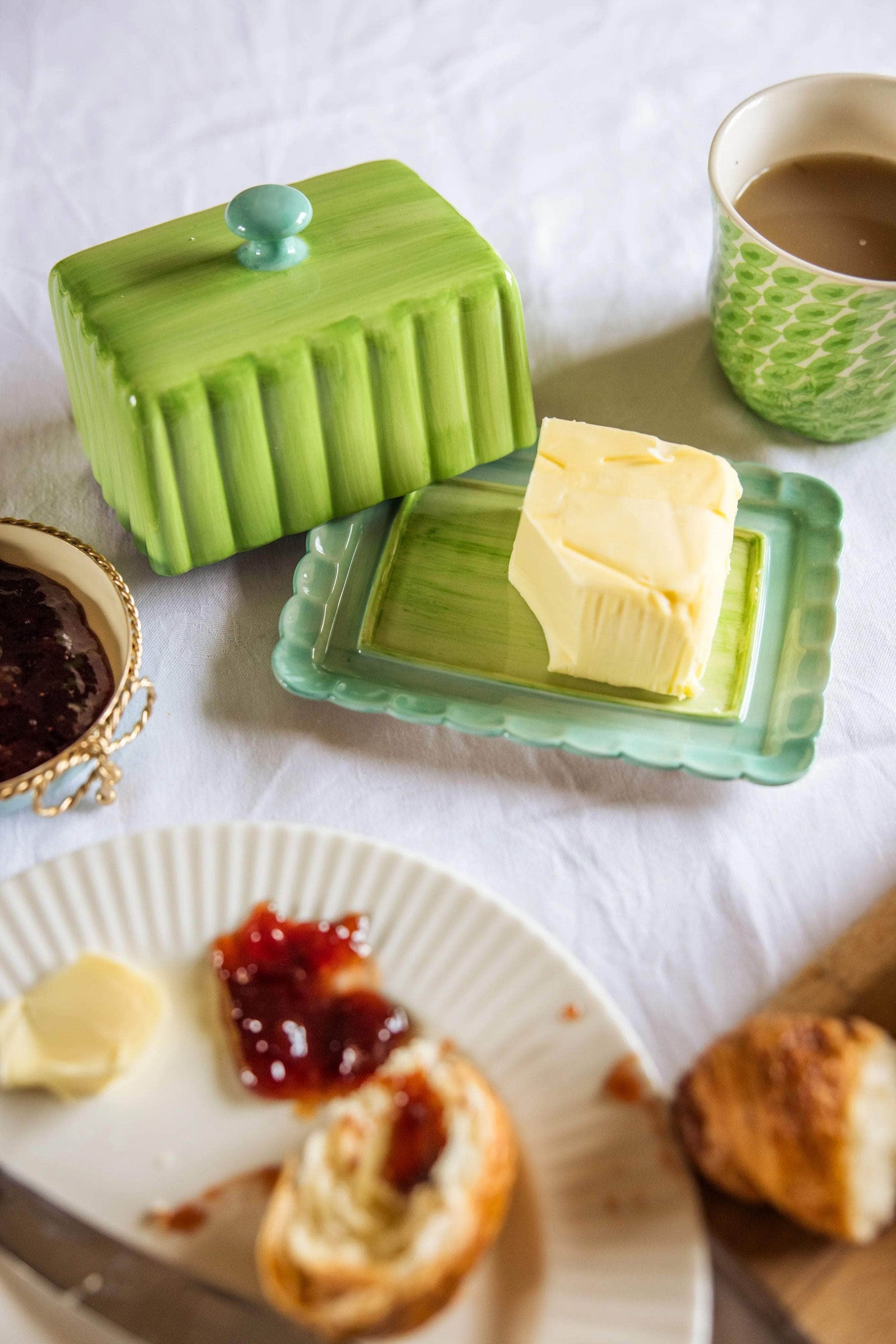 Butter Dish - Green & Blue