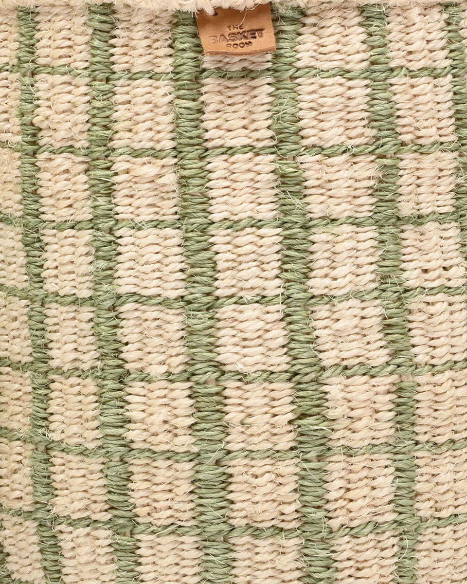 KAGUA: Green Check Woven Storage Basket