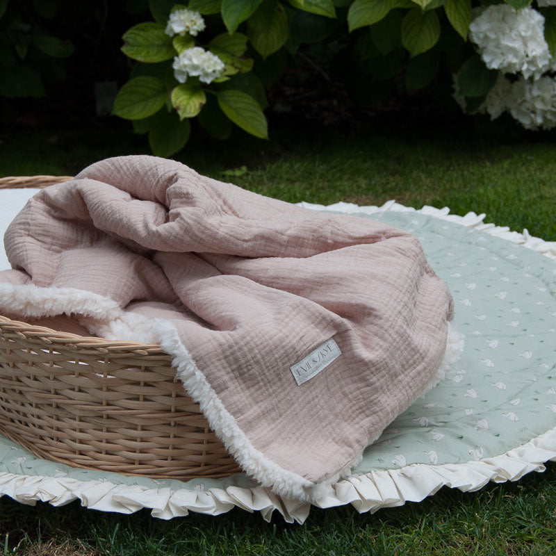 Organic Sherpa Muslin Baby Blanket - Mocha
