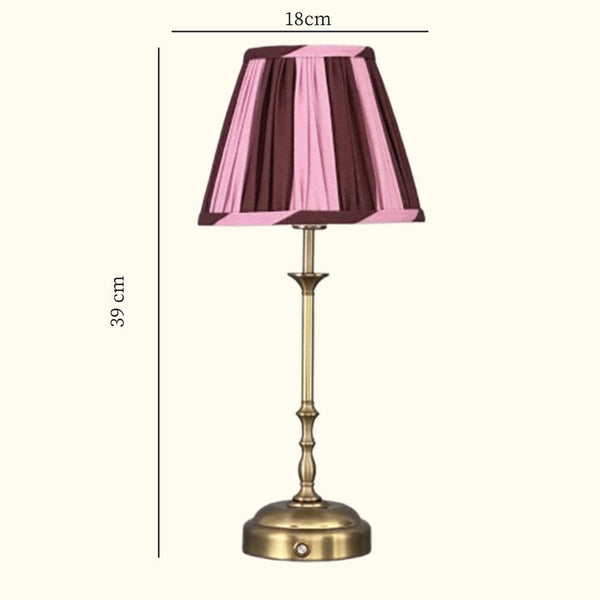 Freddie Table Lamp Pink/Brown Stripes