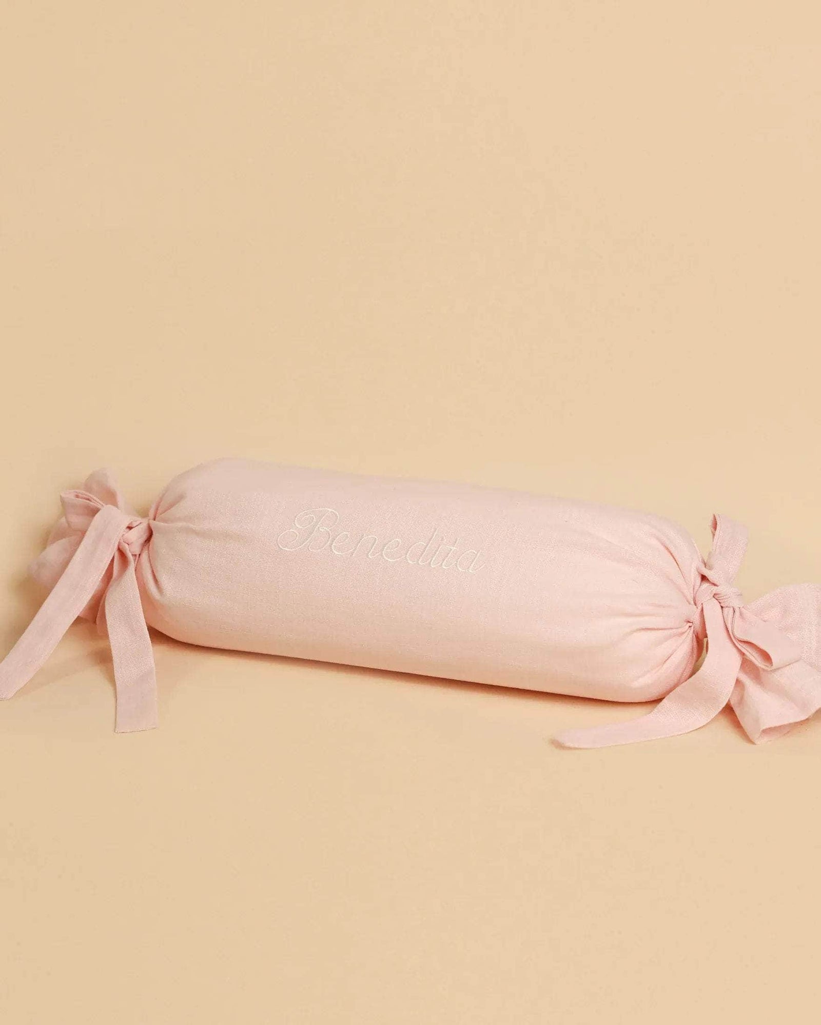 Personalised Baby Pink Bolster Pillow