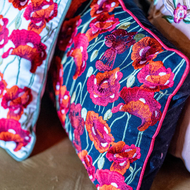 Embroidered Cotton Cushion