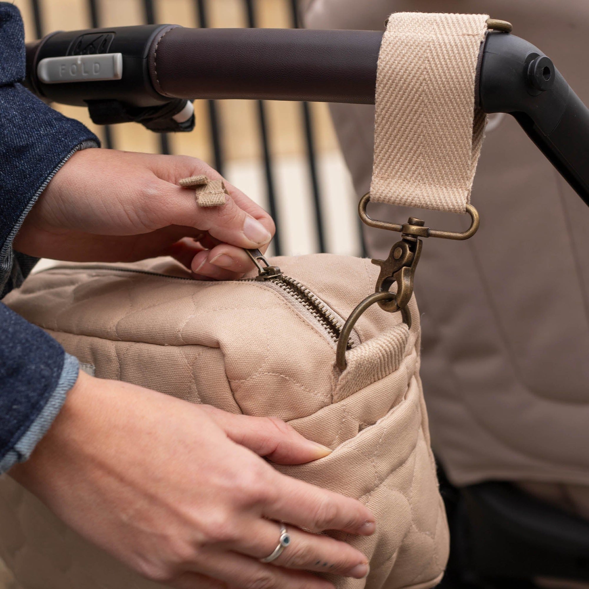 Pram Organiser Bag - Natural