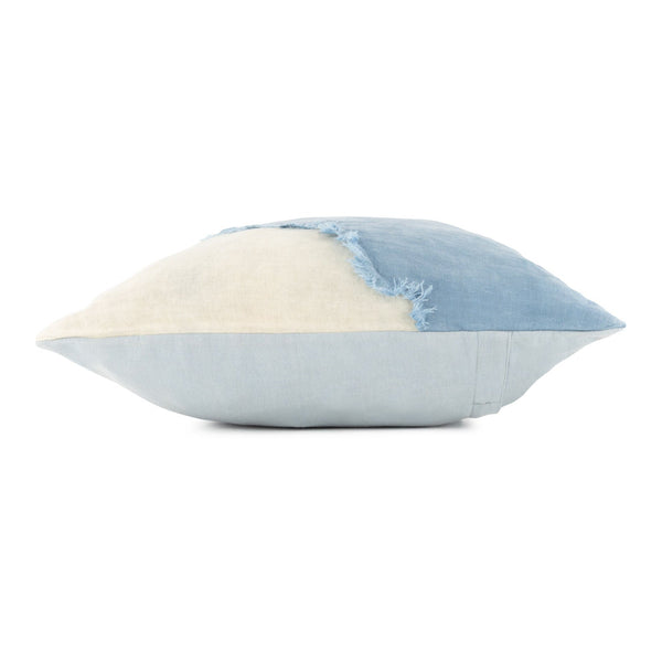 Blue Botanical Linen Pillow Cover