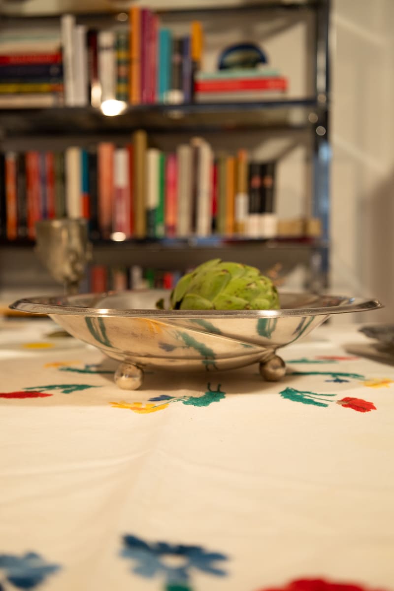 Art deco revival silver bowl