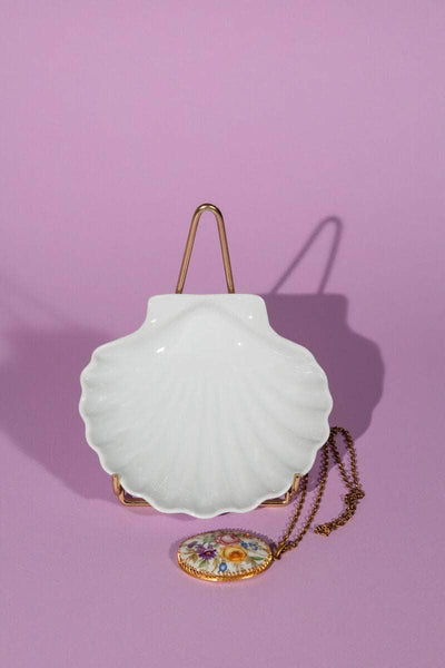 Vintage Porcelain Shell Plate by CNP France