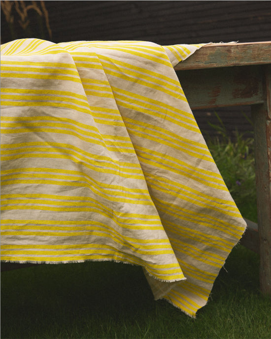 Lemon Striped Tablecloth