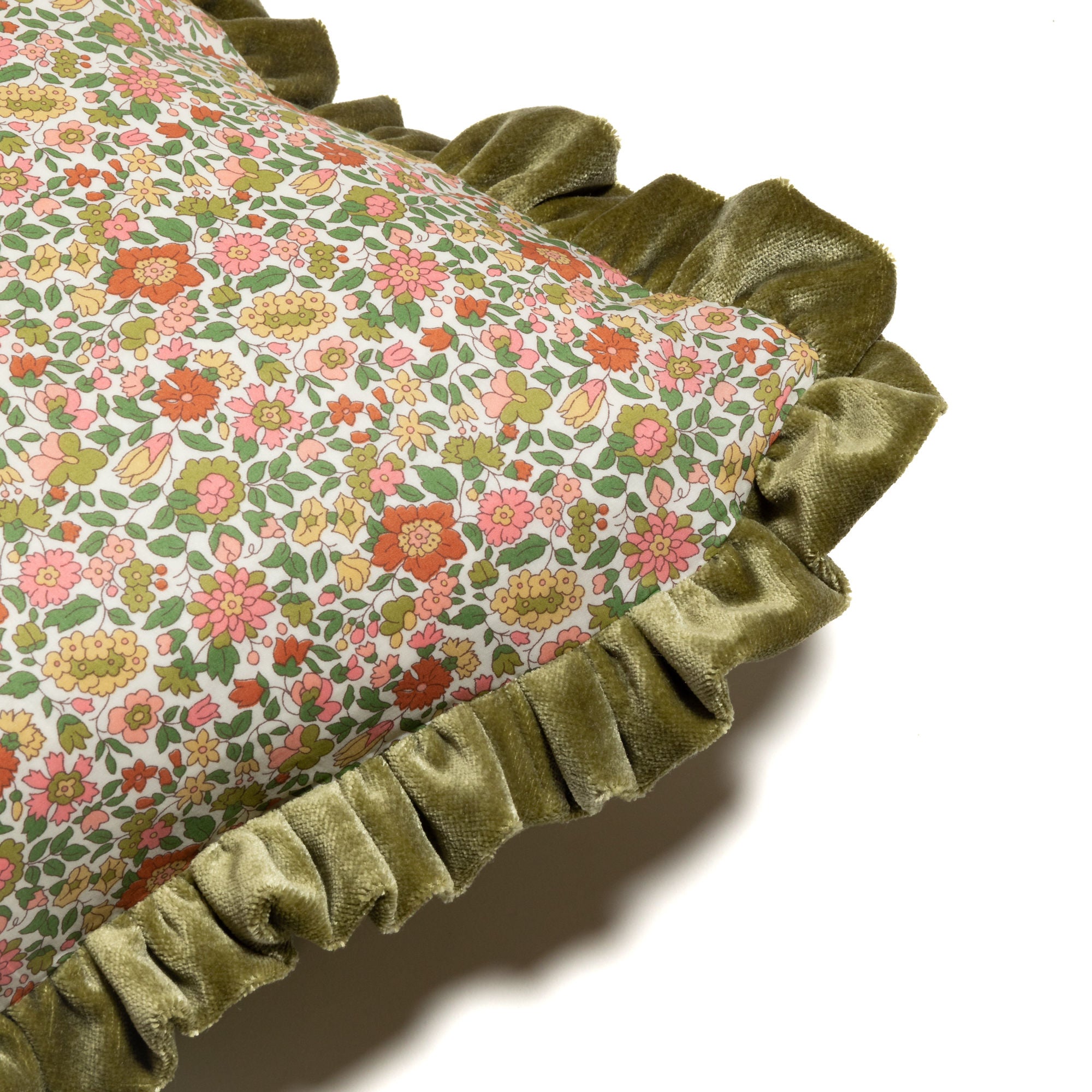 Velvet Cushion made with Liberty fabric 'Theresa'