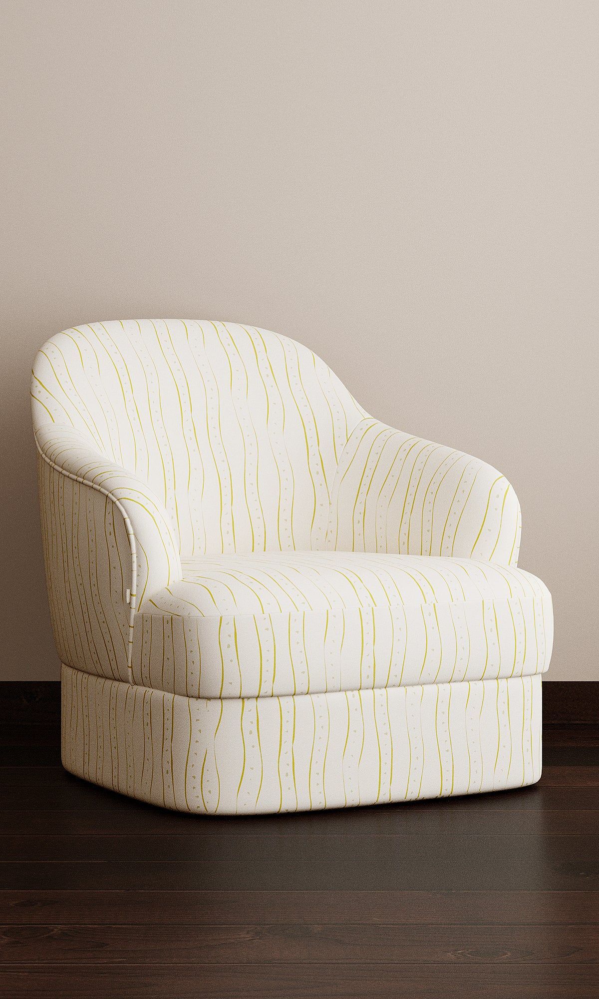 Rayure, Lemon Linen Fabric