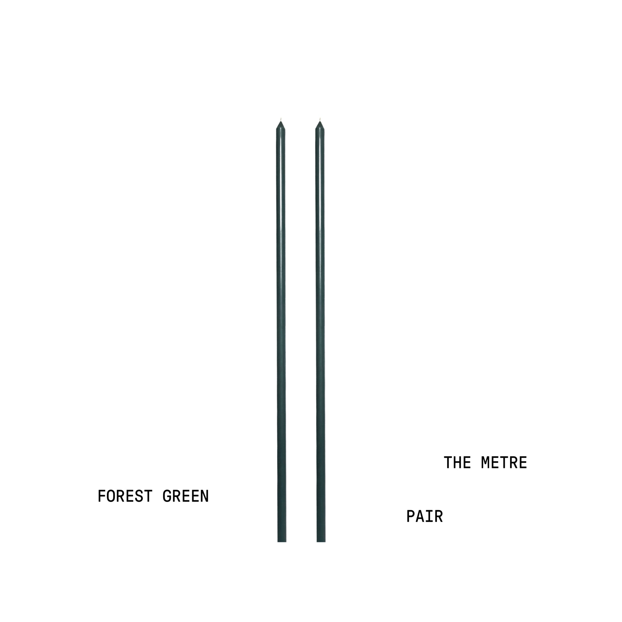Forest Green Tapered METRE Candle Pair
