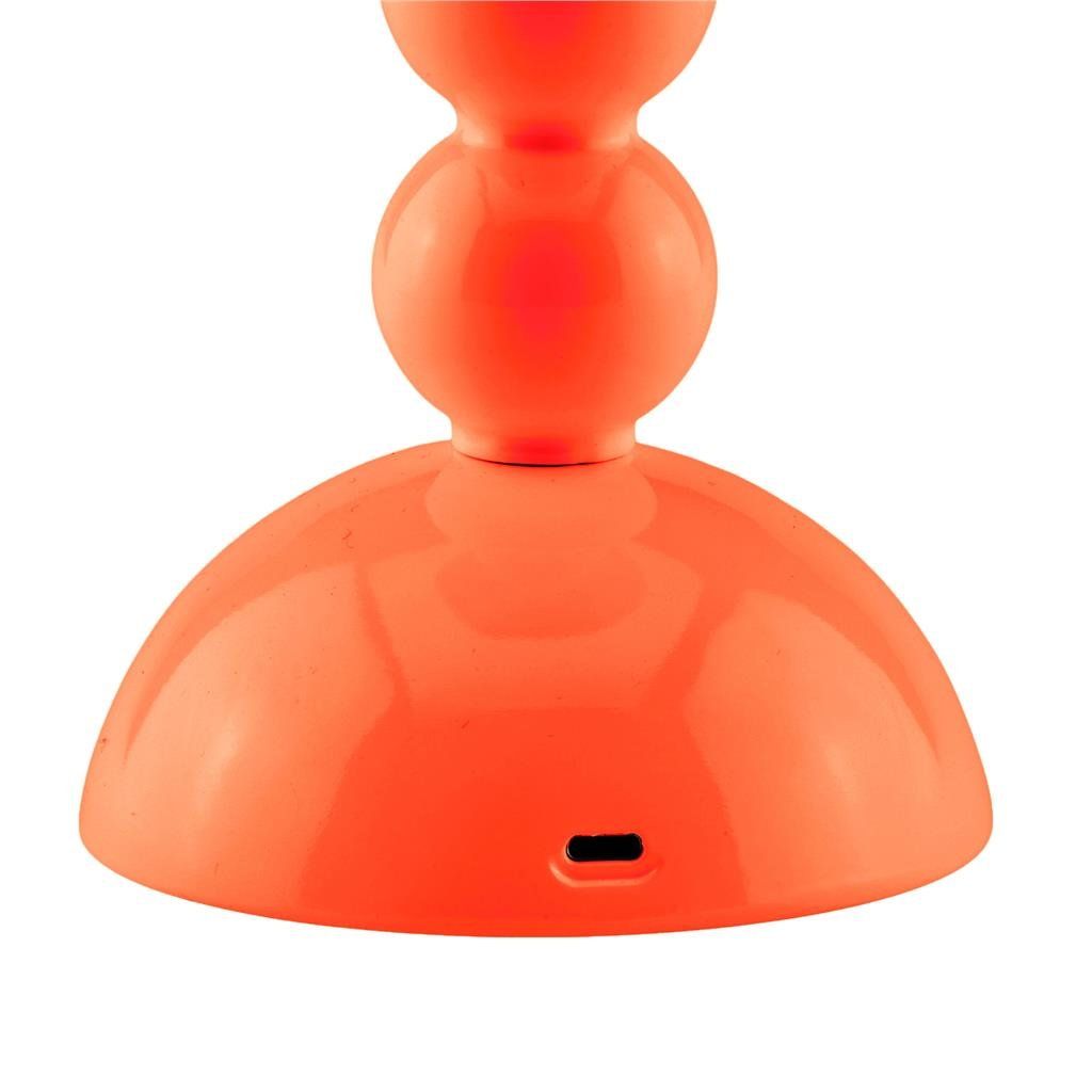 Orange Lacquer Rechargeable Bobbin LED Lamp