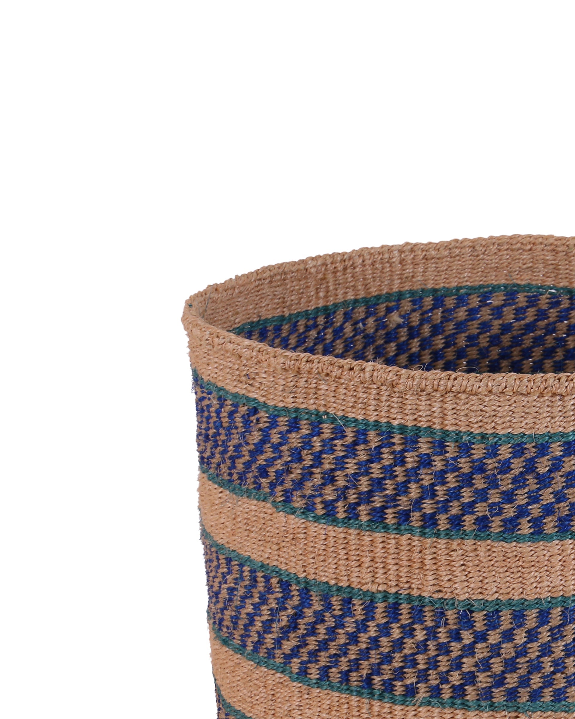 MOTO: Large Blue and Teal Sisal Basket