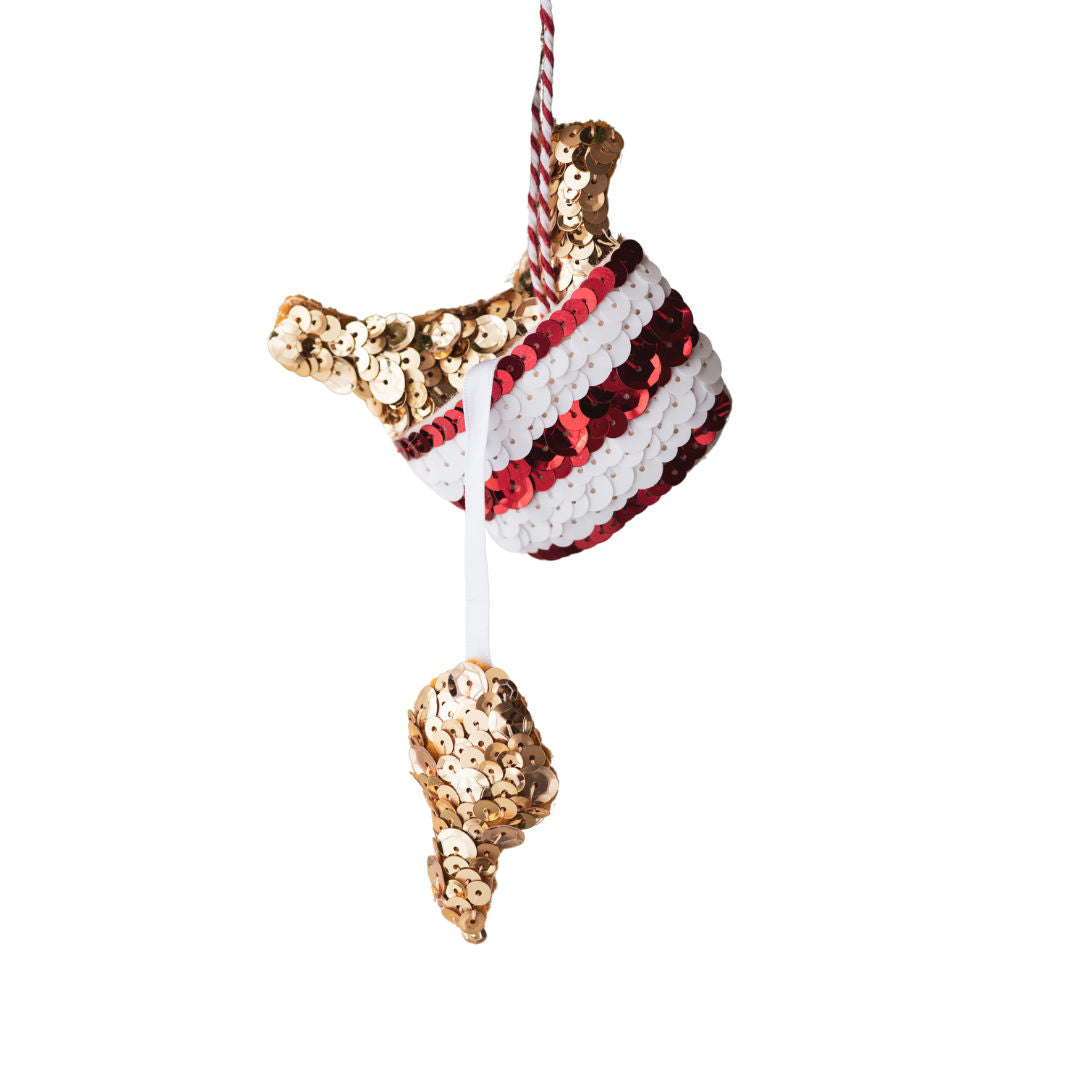 Fried Chicken Bucket Sequin Hanging Decoration