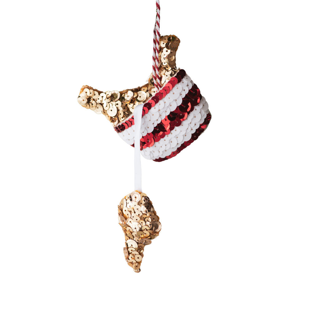 Fried Chicken Bucket Sequin Hanging Decoration