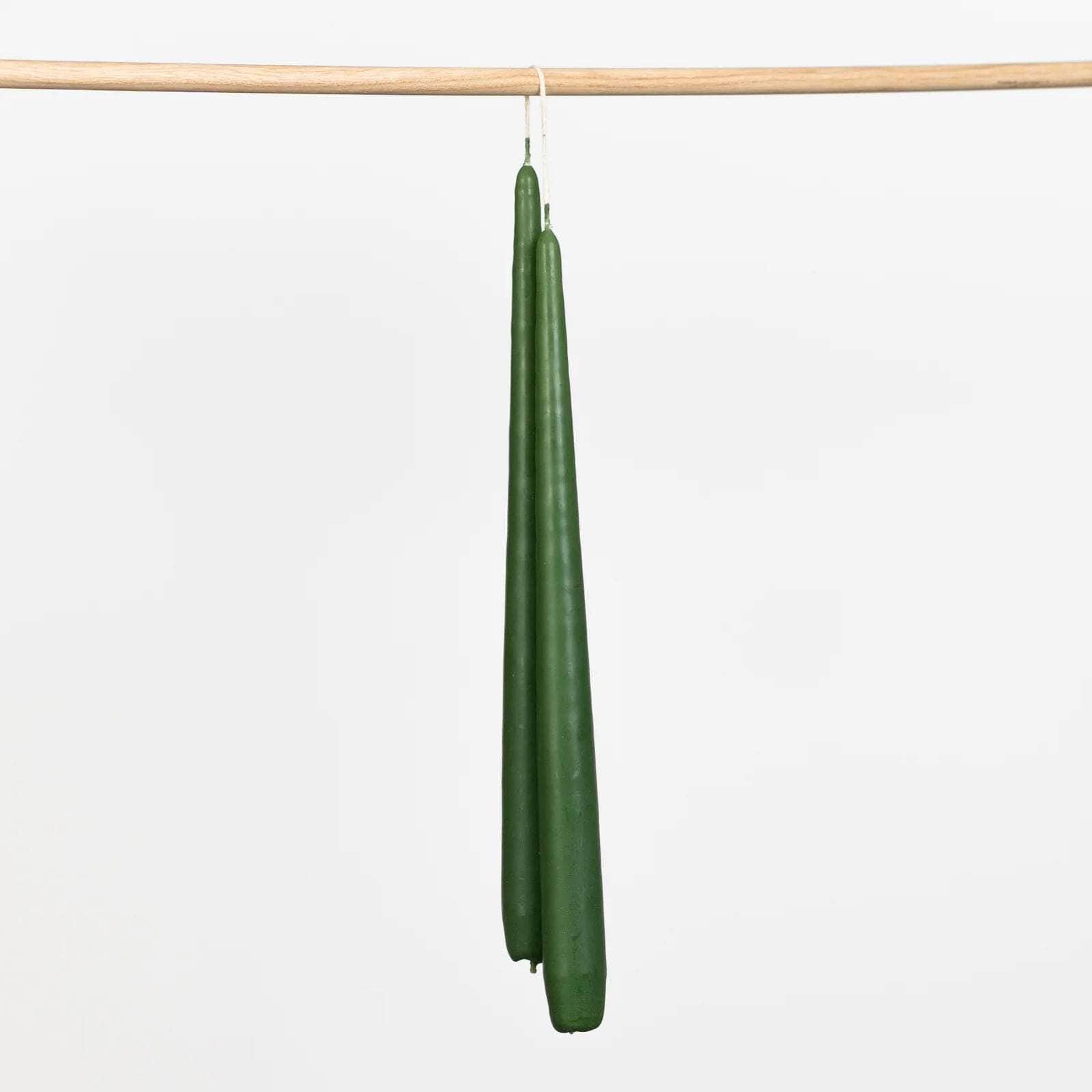 Dark Green Tapered Candles - Set of 2