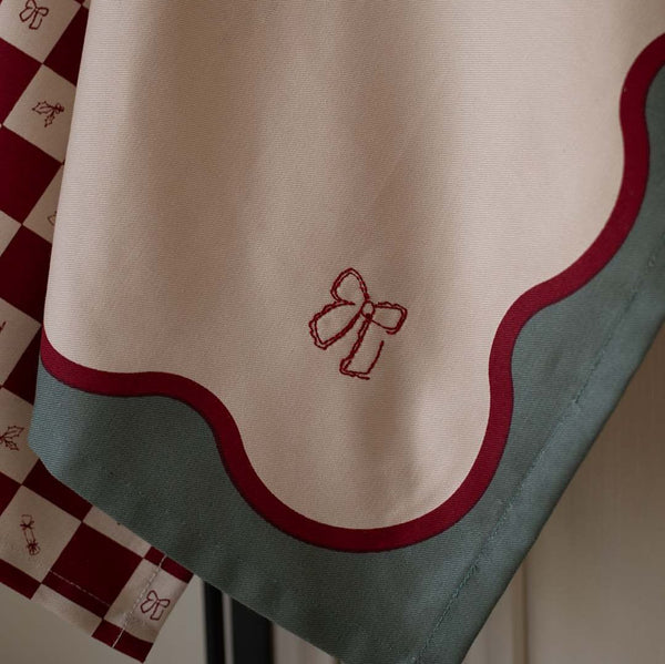 Tea Towels, Set of 2 - Christmas Checkerboard