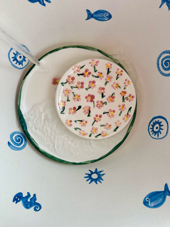 Pink Prairie Ceramic Plate