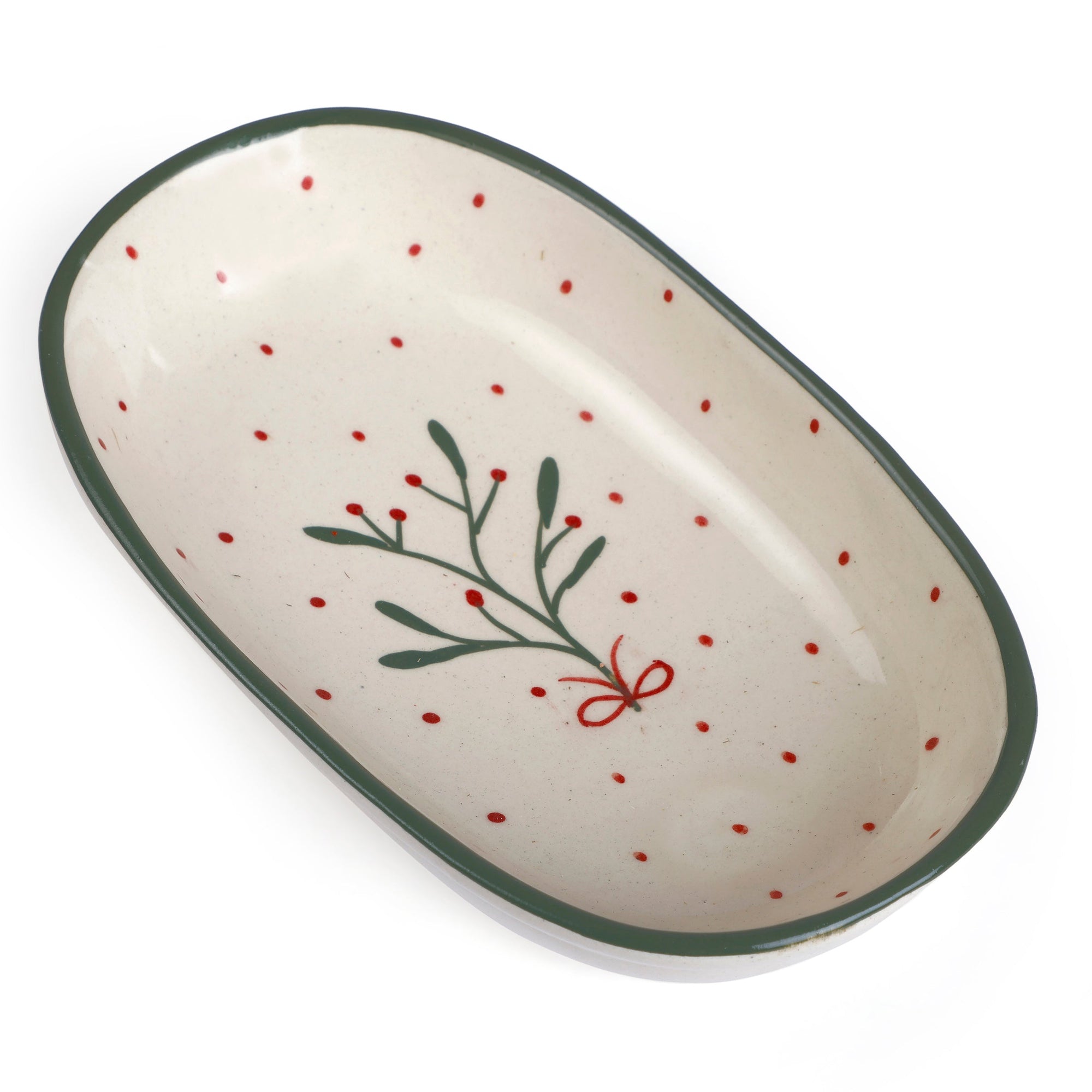 Handmade Ceramic Serving Bowl - Mist , 1.5 x 8 x 4 Inches - Set of 4