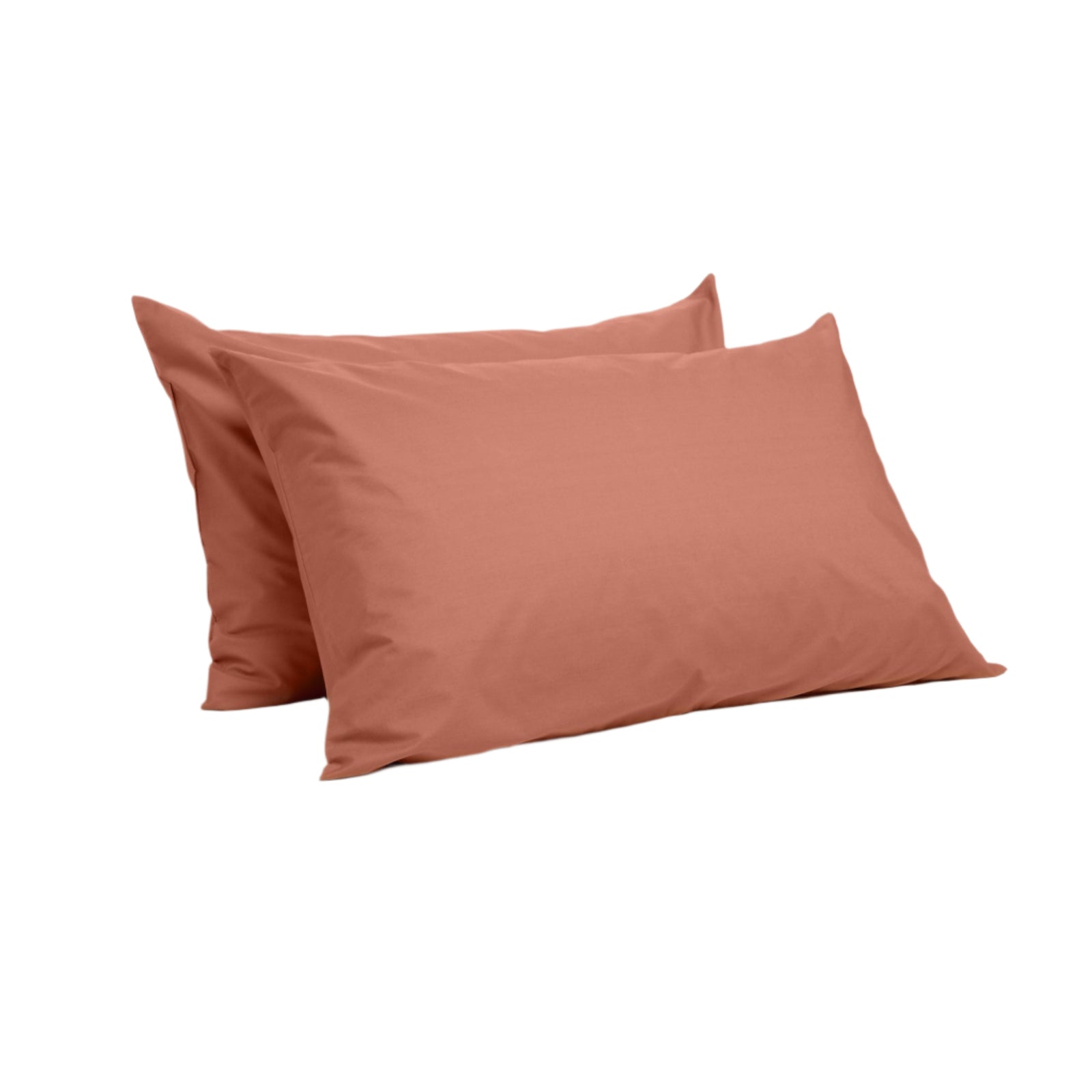 Percale Organic Cotton Pillowcases - Bark Red