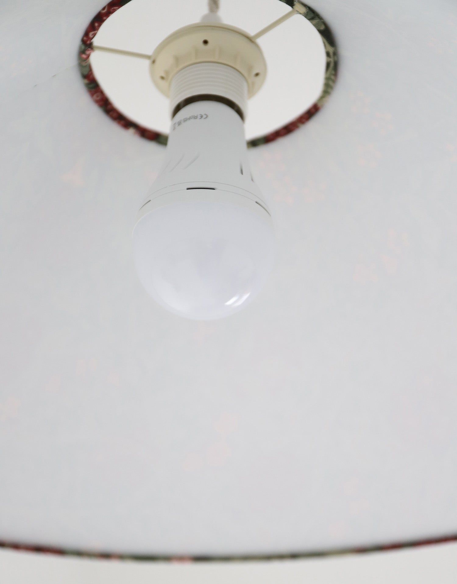 Vintage Trapeze Pendant Light with Floral Print