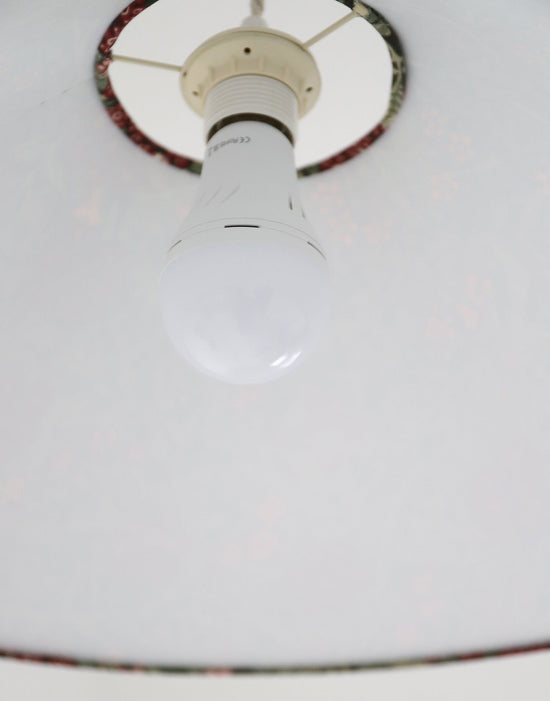 Vintage Trapeze Pendant Light with Floral Print
