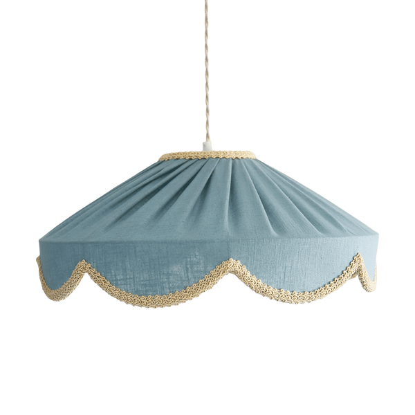 Cosette Solid-Colored Floral-Shaped Pendant Light Mineral Blue