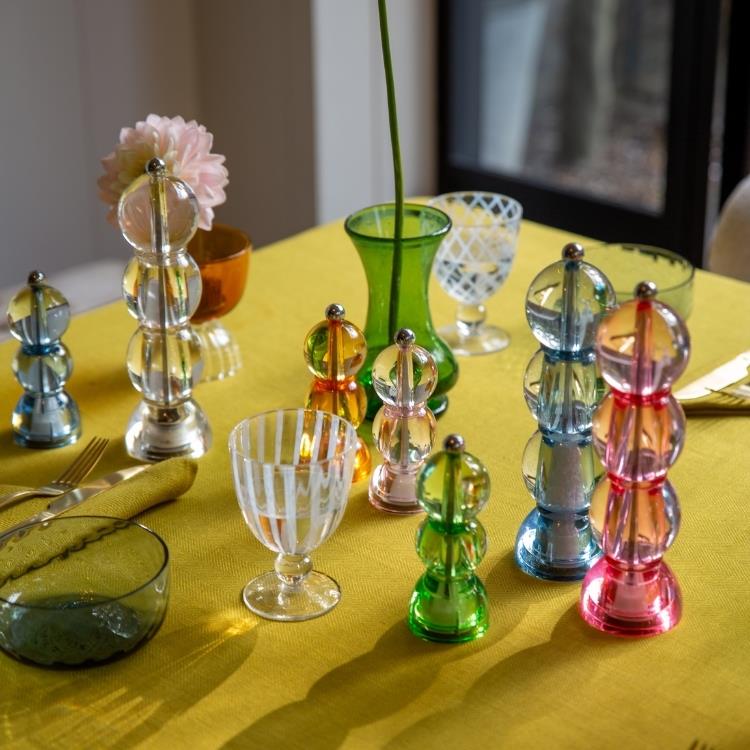 Clear Icy Bobbin Salt or Pepper Mill