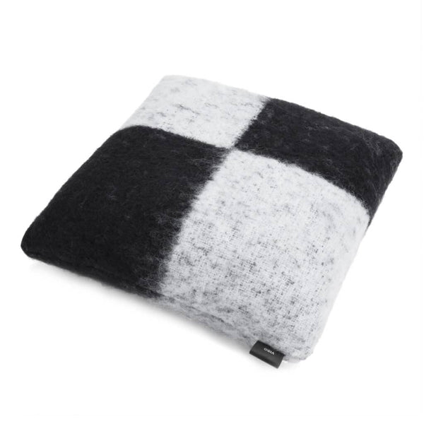 Viso Mohair Pillow Black and White Check