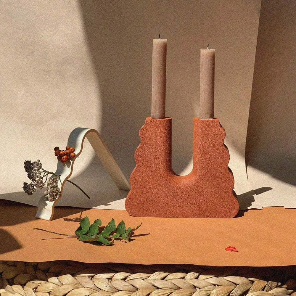 Candles Holder - Burnt Ochre