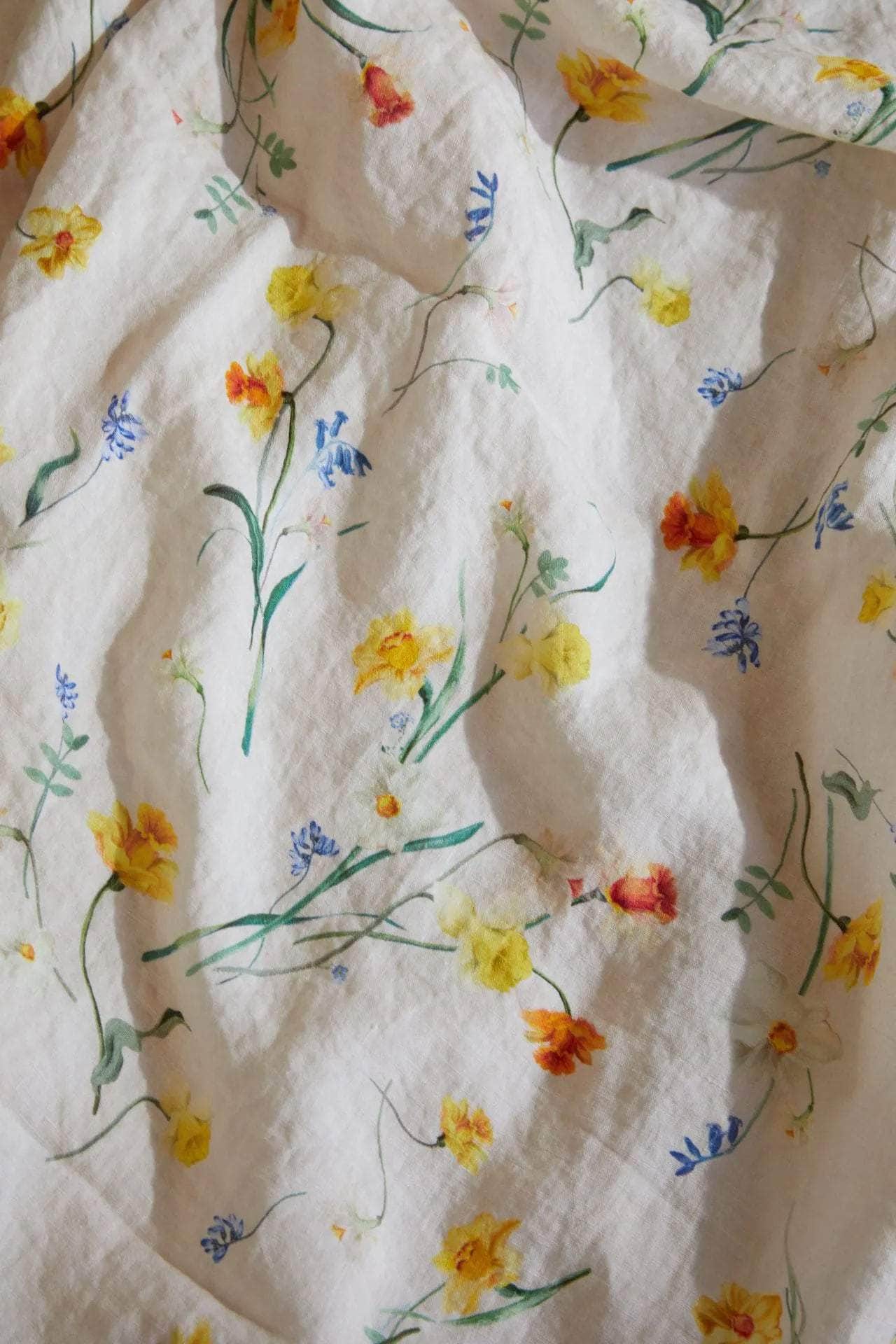 Spring Bulbs Linen Tablecloth
