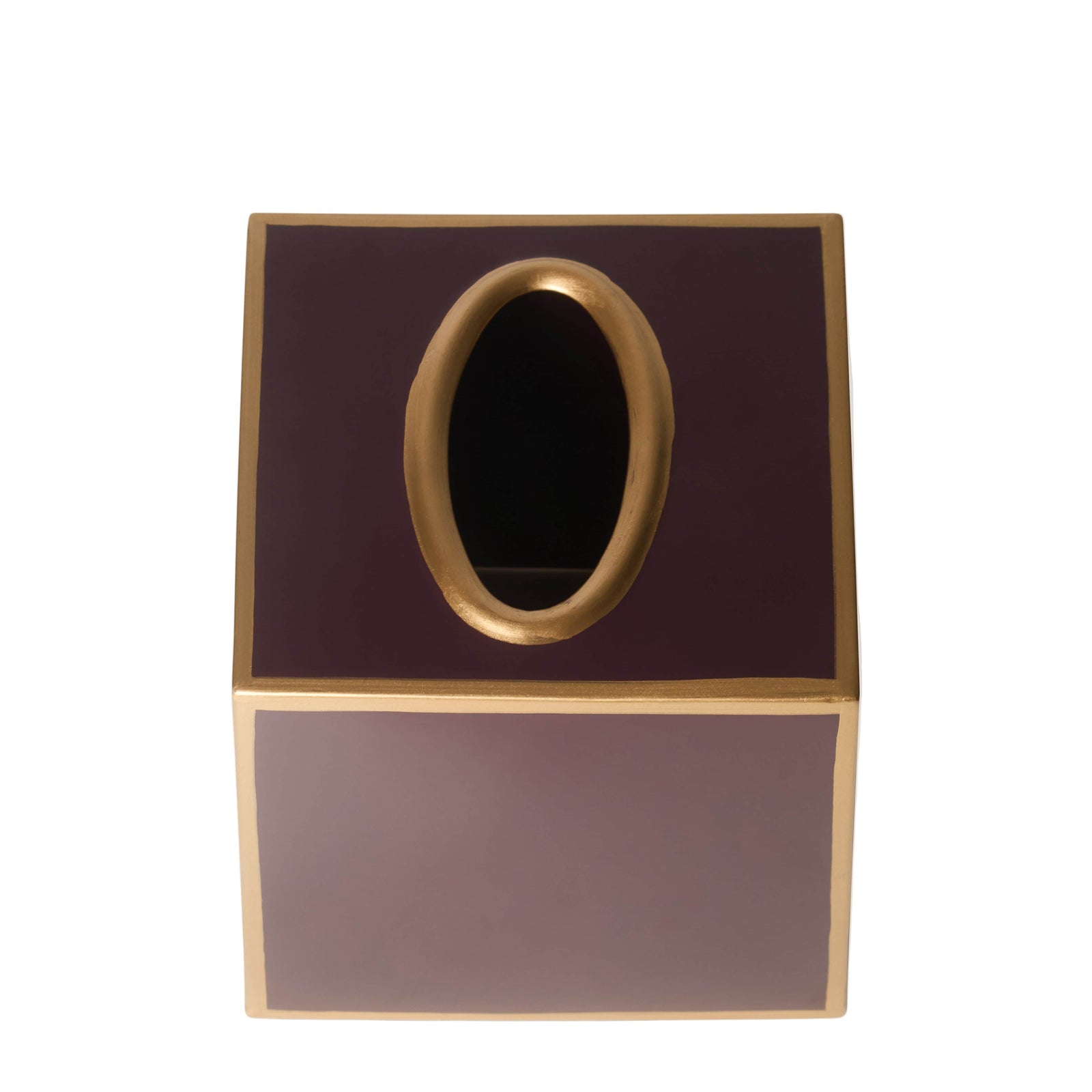 Tissue Box Cover | Aubergine & Gold