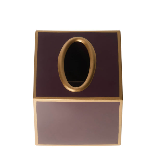 Tissue Box Cover | Aubergine & Gold