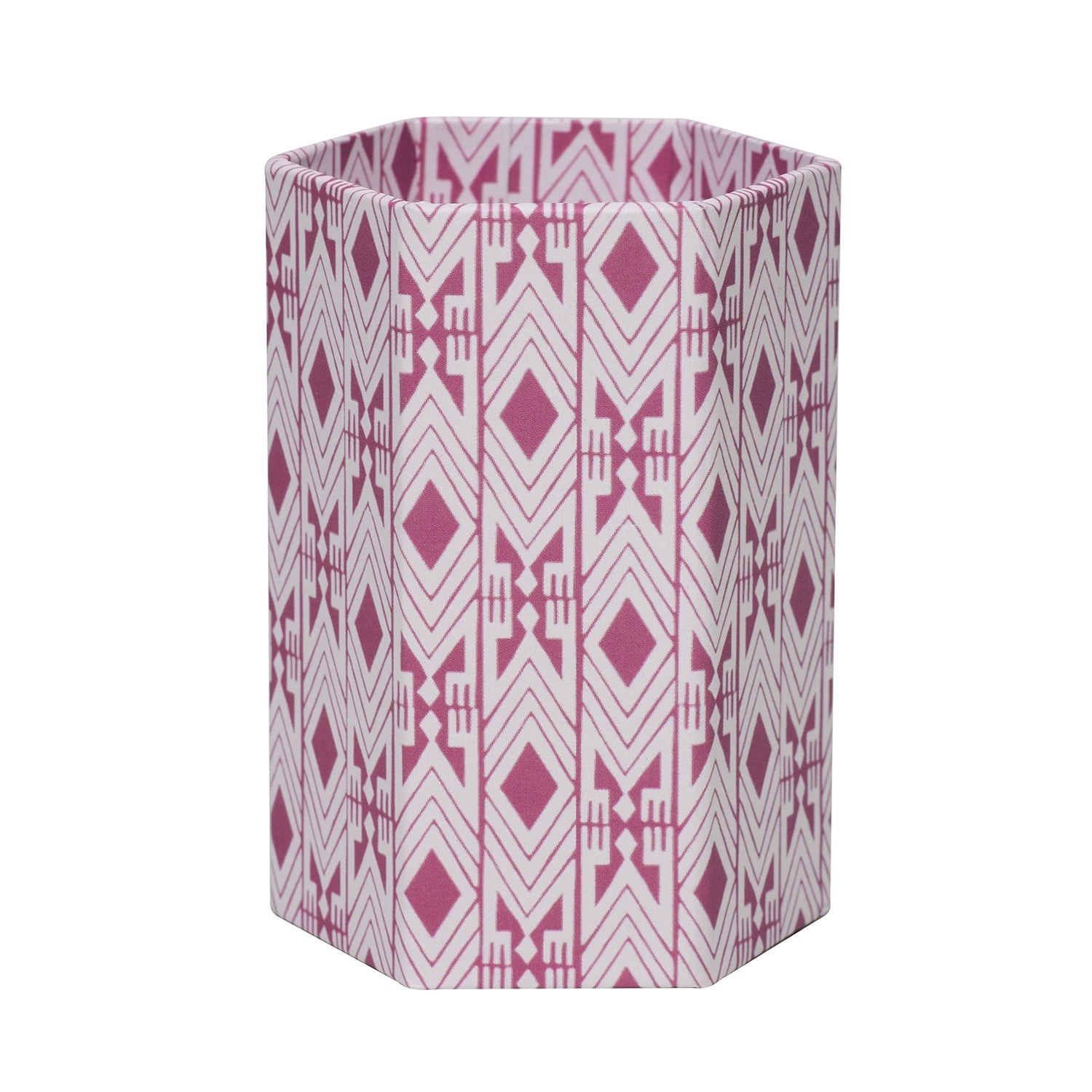 Tijan Cherry Pink Hexagonal Brush Pot
