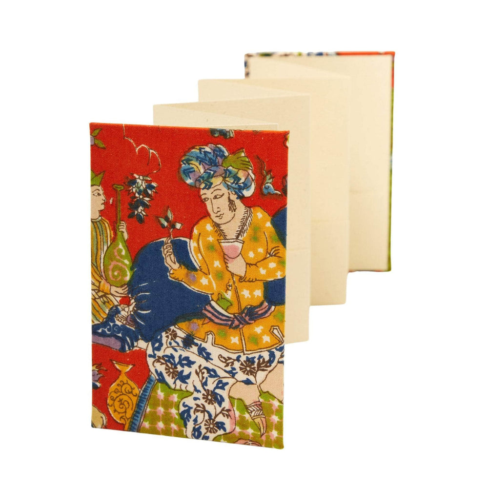Indian block print bound memory concertina - A6