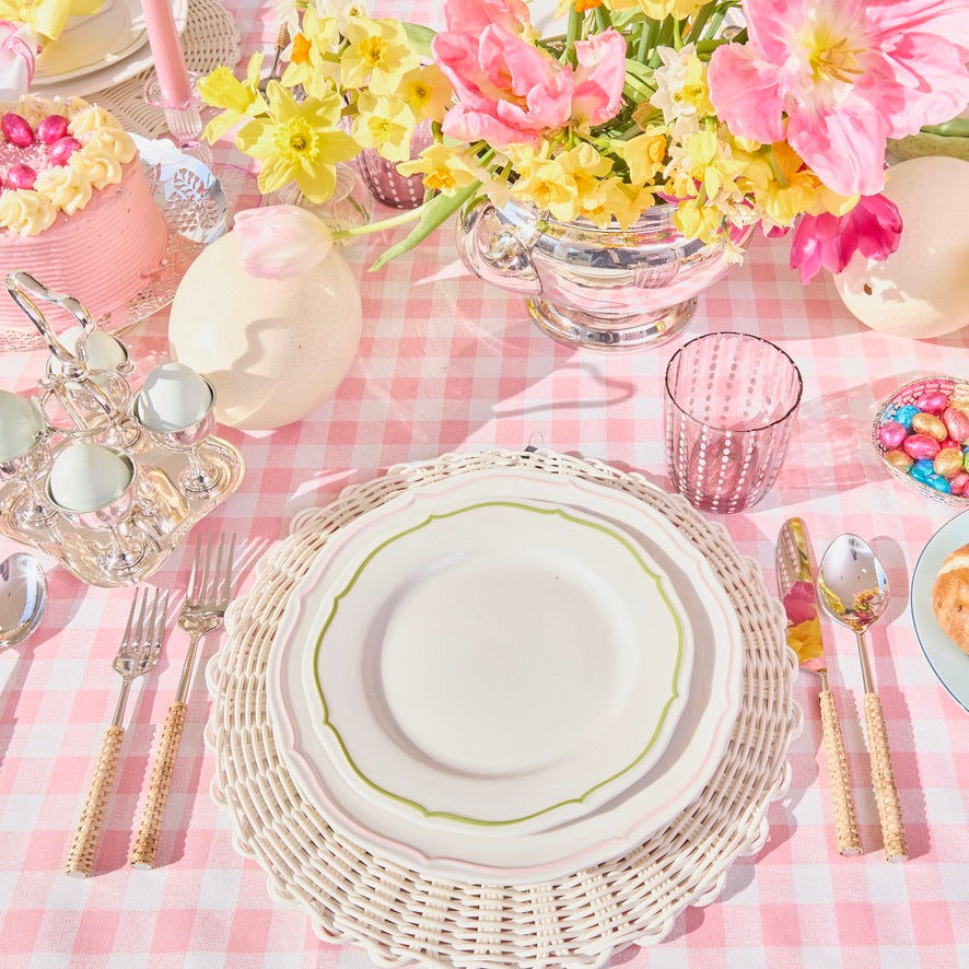 Pink Gingham Tablecloth