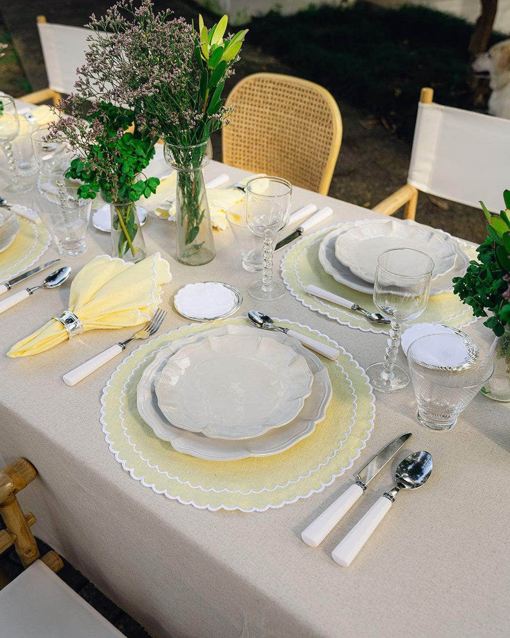 Filipa Placemat, Yellow with White